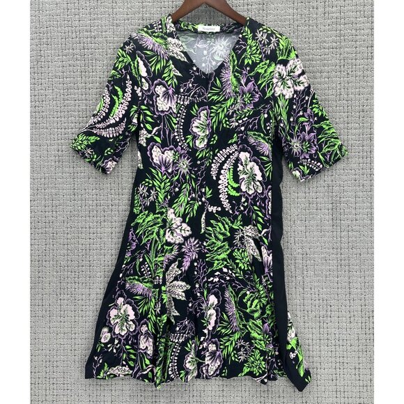 Rodebjer Mini Dress Womens S Multicolor Floral  Short Sleeve Shoulder Pads - Picture 1 of 11